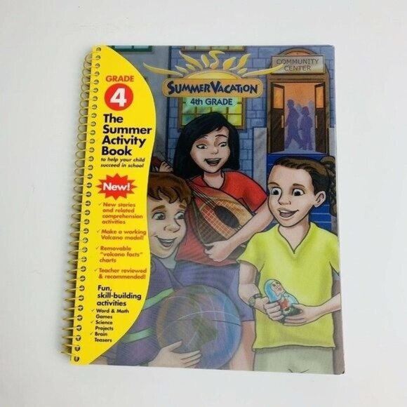 Summer Vacation Activity Book 4th Grade 2003 Spiral Bind 3D Cover Homeschool - Picture 2 of 4